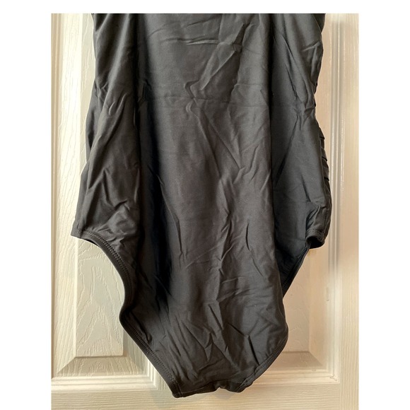 DKNY Black Ruched One Piece Swimsuit Women's Size M - Picture 10 of 16